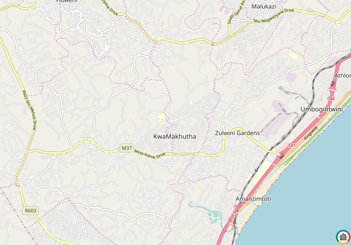 Map location of Kwamakhutha